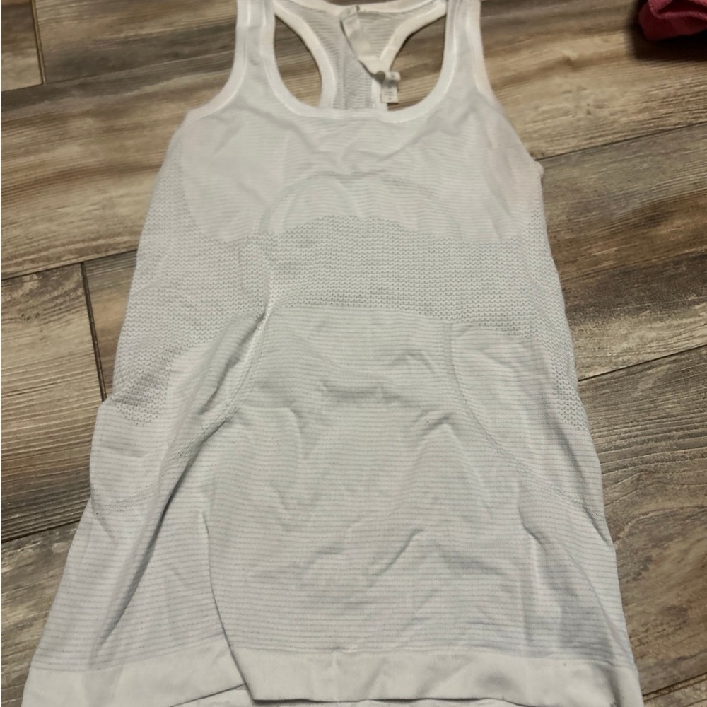 Lululemon Athletica White Mesh Racerback Tank Top